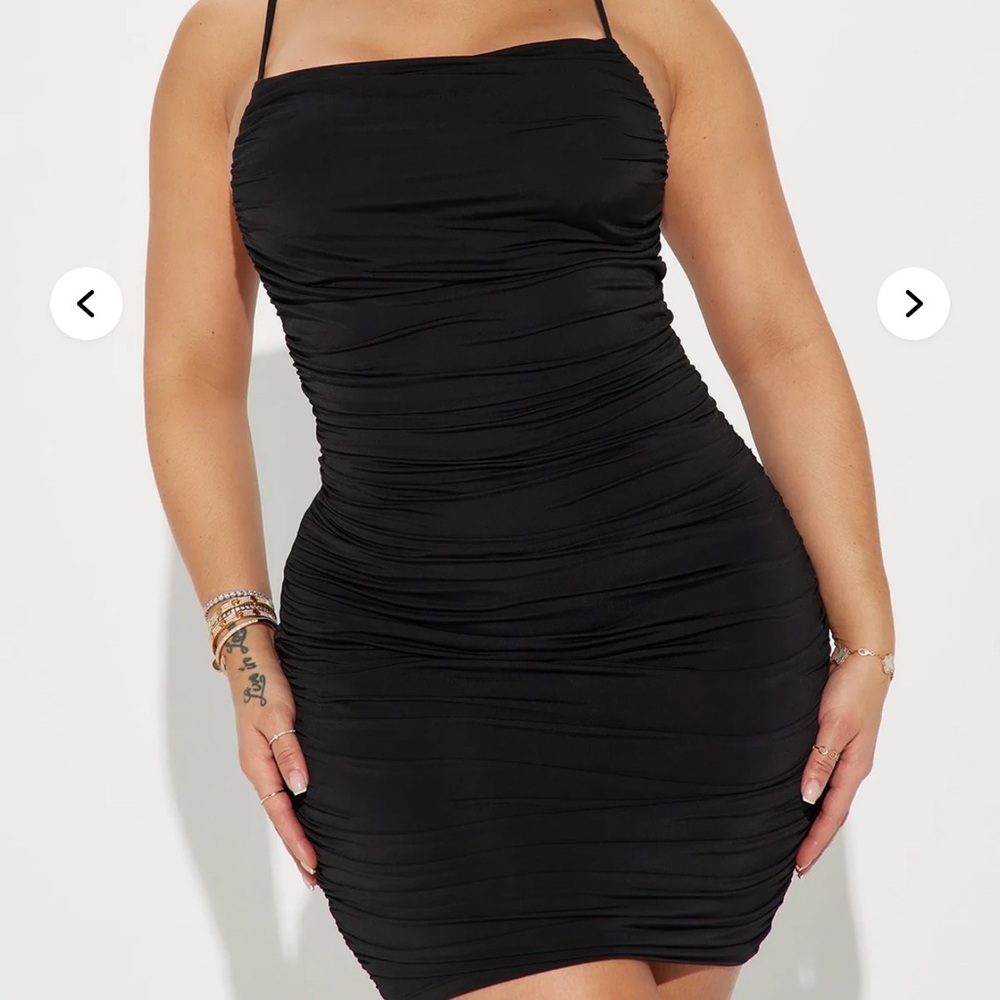 Leana Double Lined Mini Dress - Black